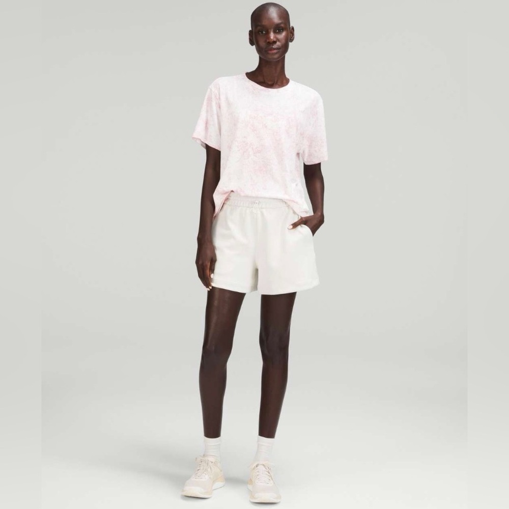 Lululemon All Yours Short Sleeve Tee - Size 4 - White/Pink